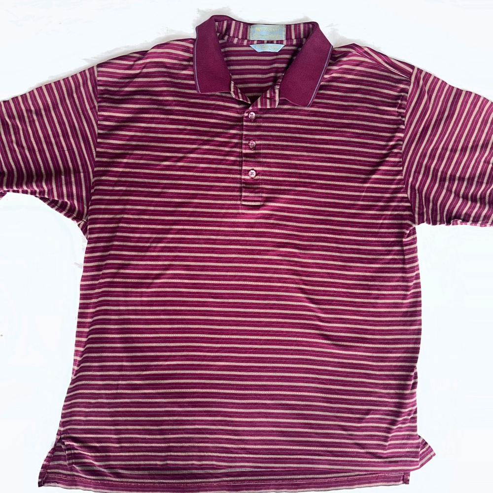 Men’s Large Descente International Collection Egyptian Cotton SS Polo Golf Shirt